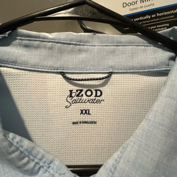 Izod Light Blue Short Sleeve Button Down Shirt - Picture 2 of 5